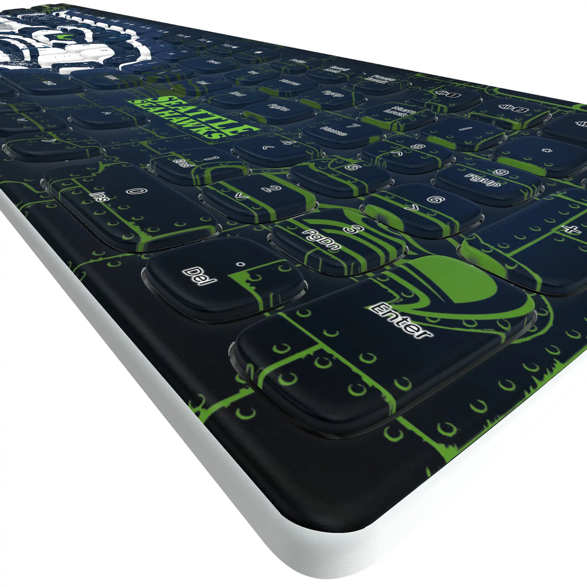 Seattle Seahawks Rivet KKB605 Curved Wireless Keyboard - Detail