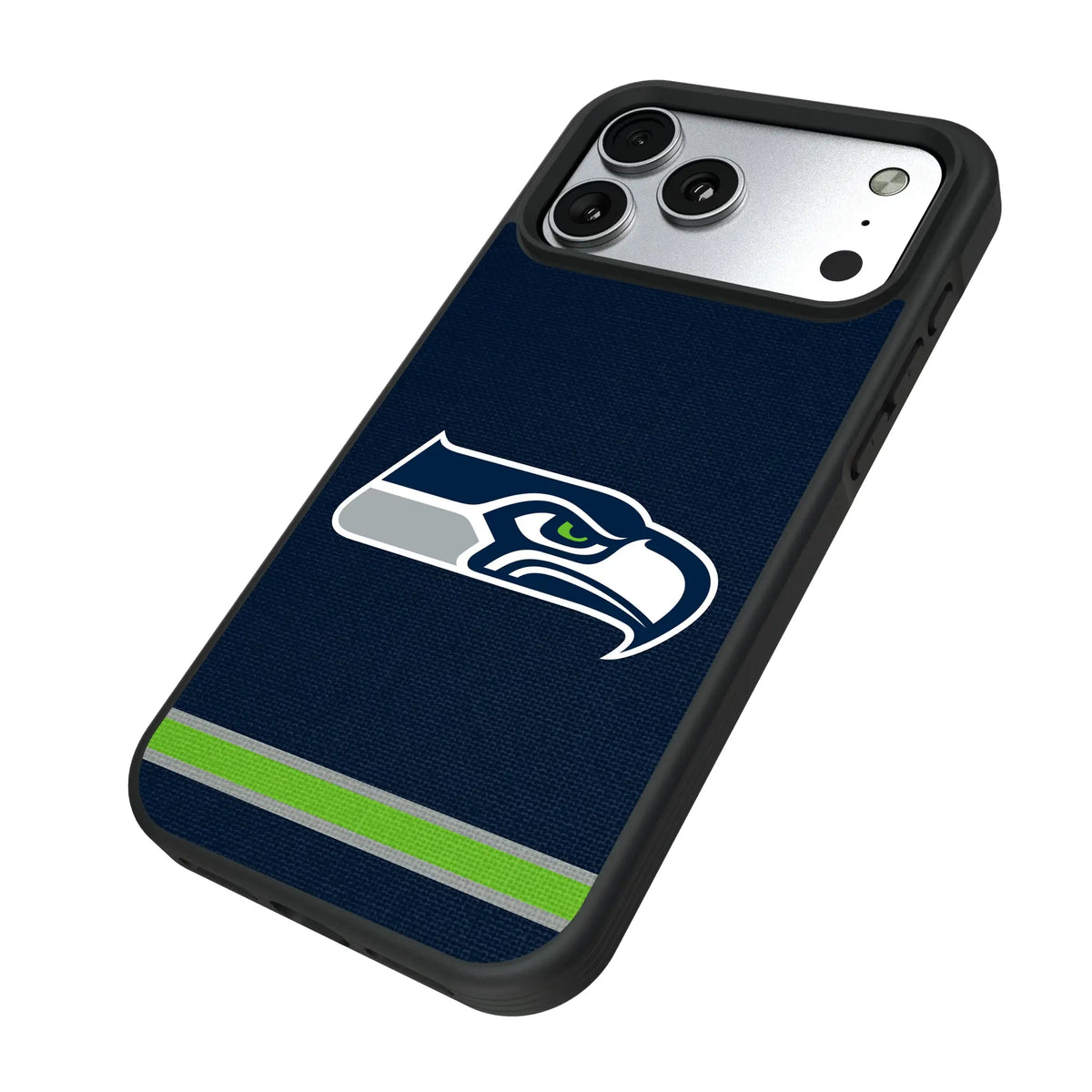 Seattle Seahawks Stripe iPhone Bump Phone Case for Apple iPhone - Isometric View#Device_iPhone 17 Pro Max