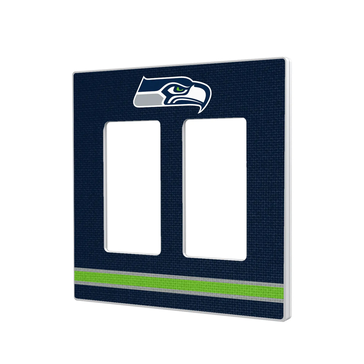 Seattle Seahawks Stripe Hidden-Screw Light Switch Plate#Style_Double Rocker