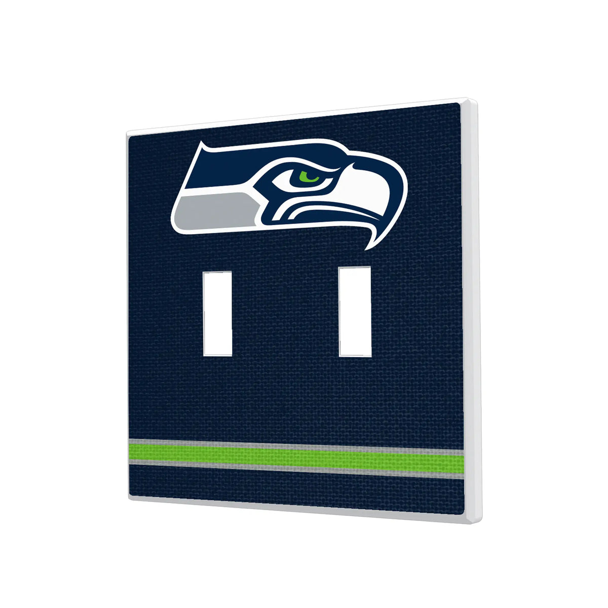 Seattle Seahawks Stripe Hidden-Screw Light Switch Plate#Style_Double Toggle