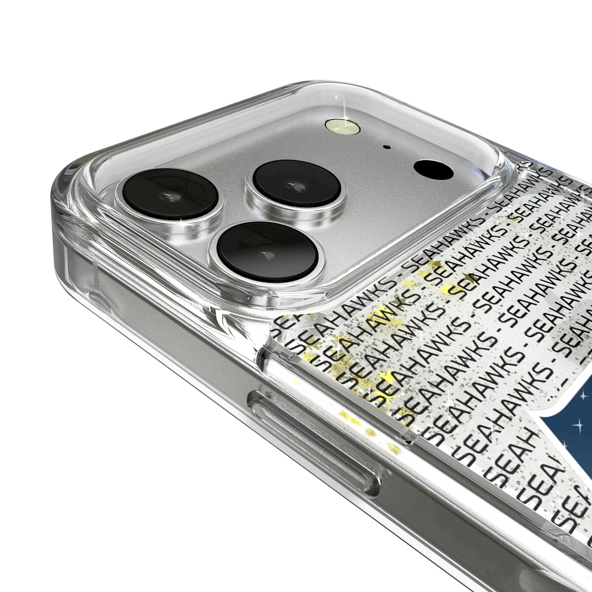 Seattle Seahawks Text Backdrop iPhone Glitter Phone Case for Apple iPhone - Detail
