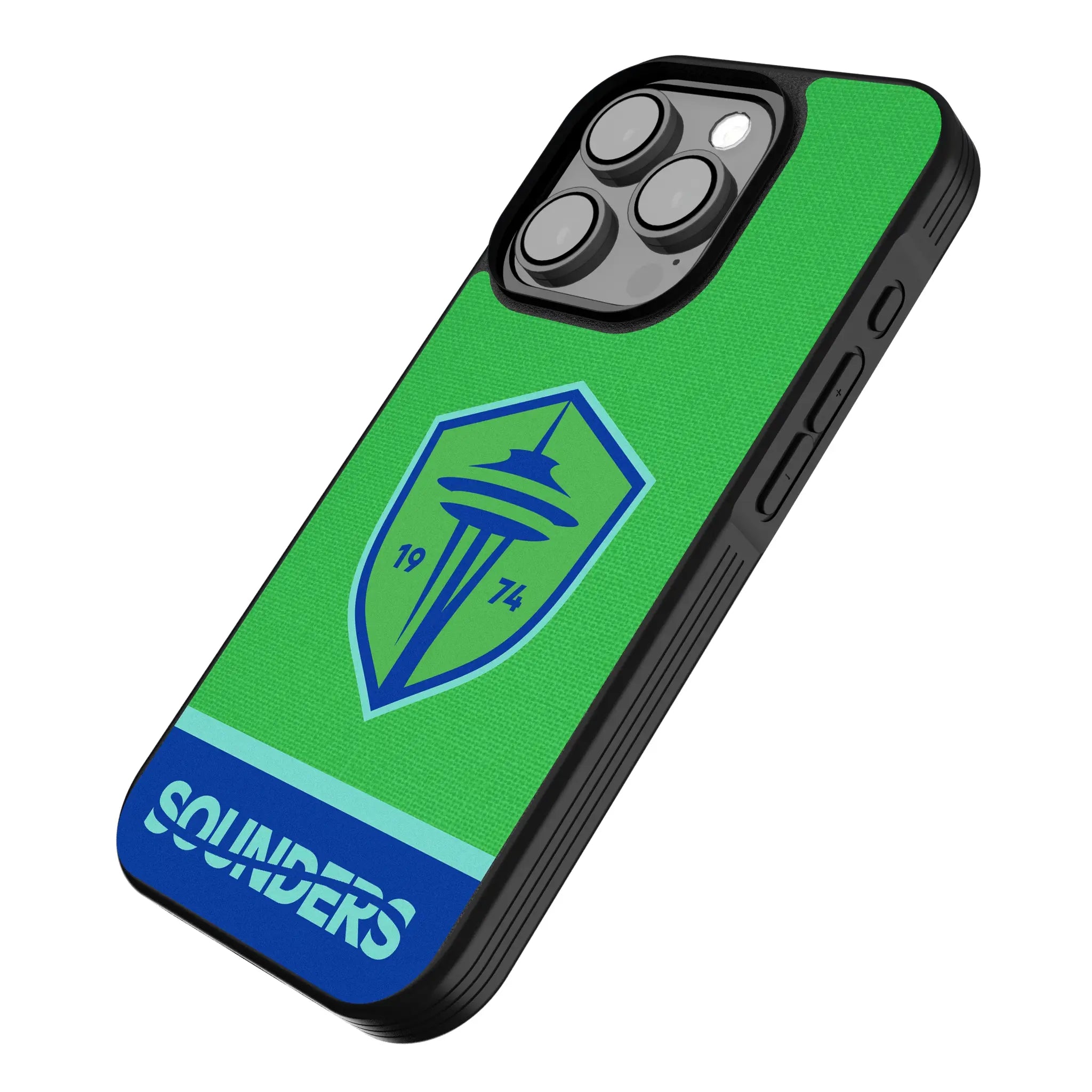 Seattle Sounders FC Endzone Solid iPhone Bump Phone Case for Apple iPhone - Isometric View