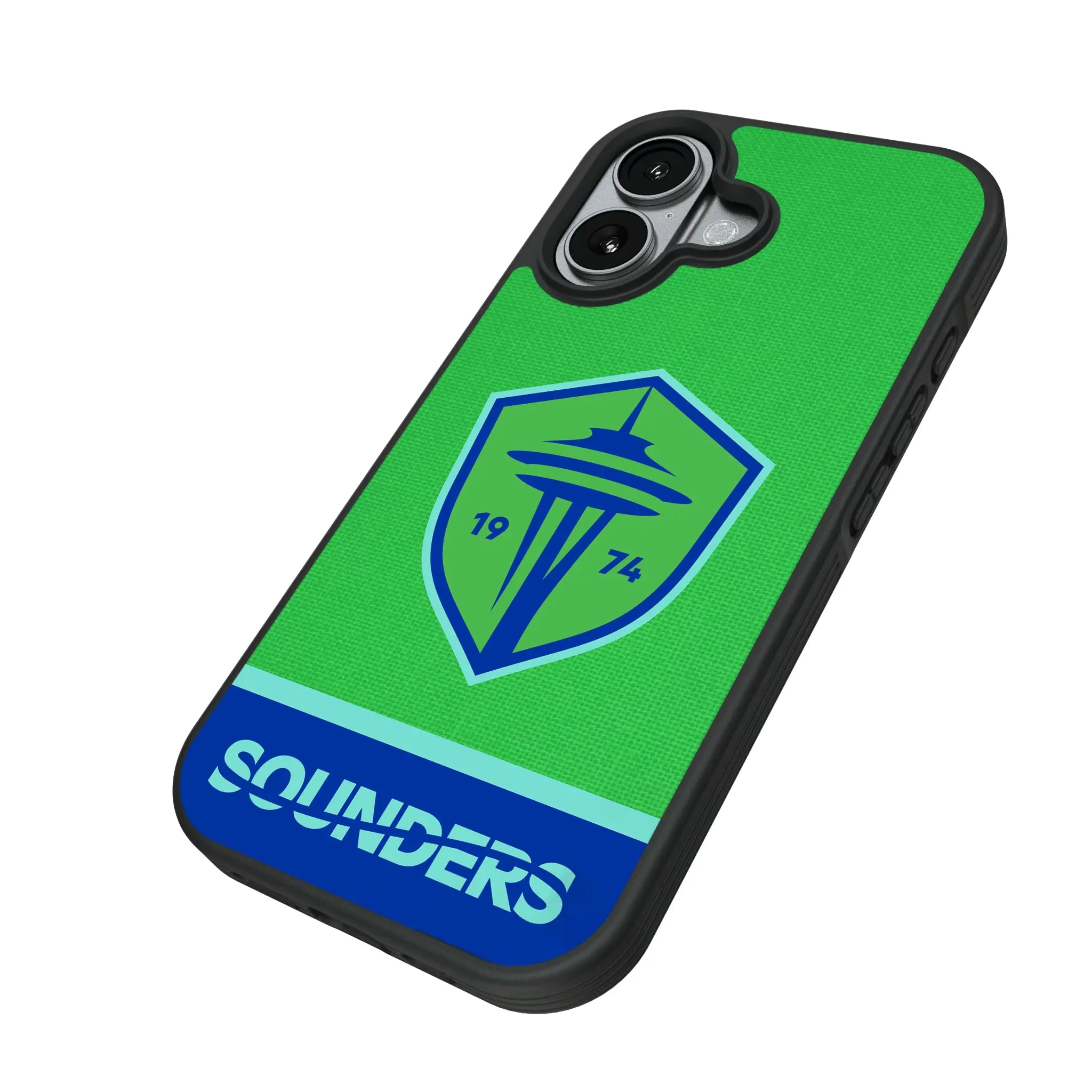 Seattle Sounders FC Endzone Solid iPhone Bump Phone Case for Apple iPhone - Isometric View#Device_iPhone 17