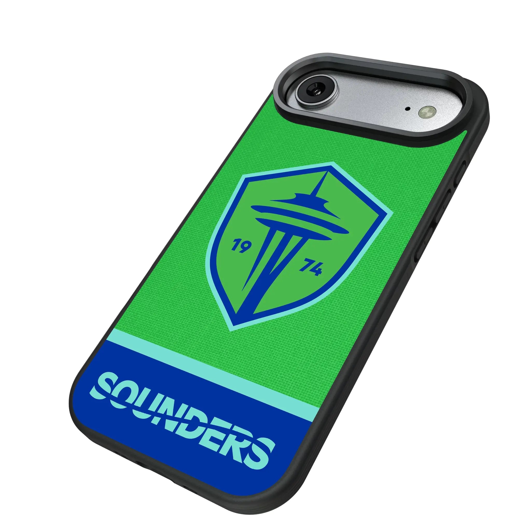 Seattle Sounders FC Endzone Solid iPhone Bump Phone Case for Apple iPhone - Isometric View#Device_iPhone Air