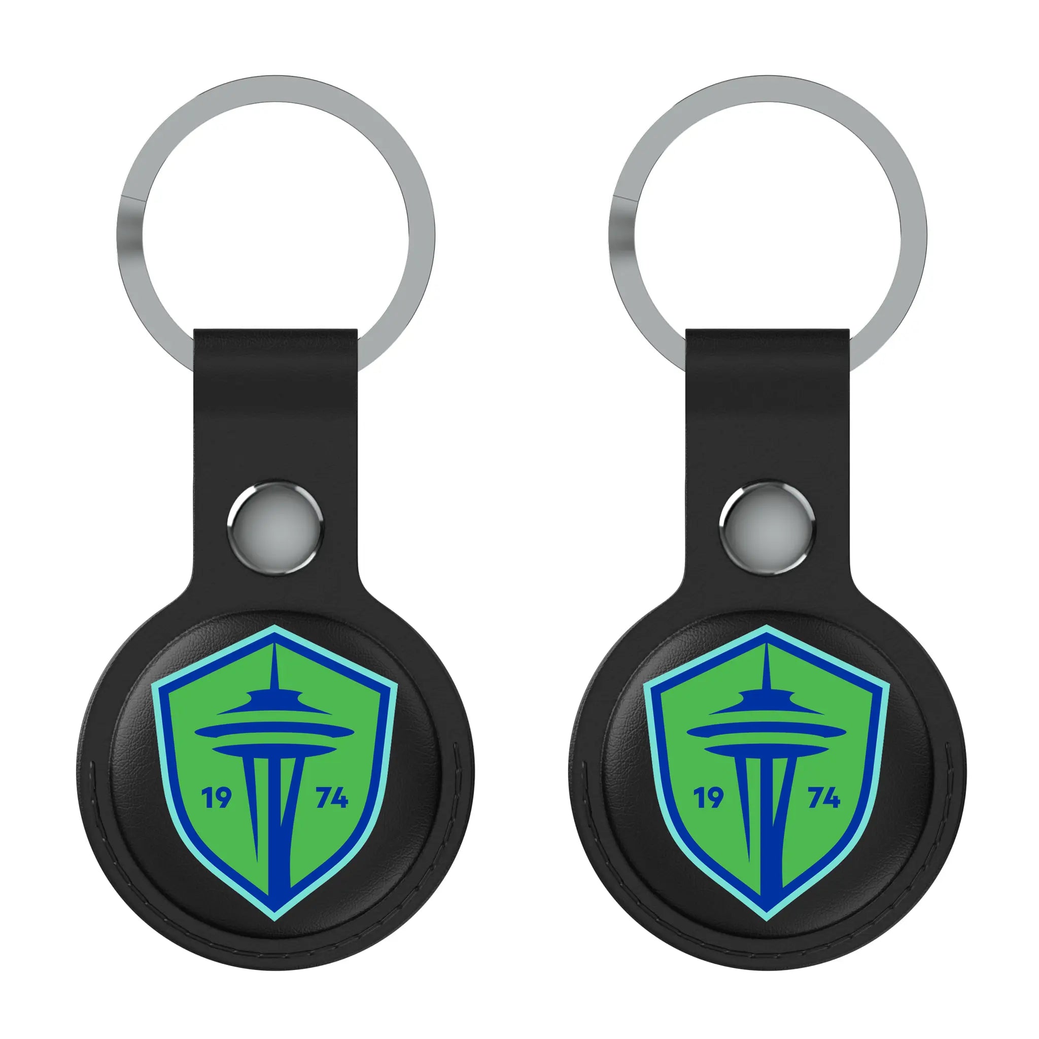 Seattle Sounders FC Insignia AirTag Black Airtag Holder 2-Pack