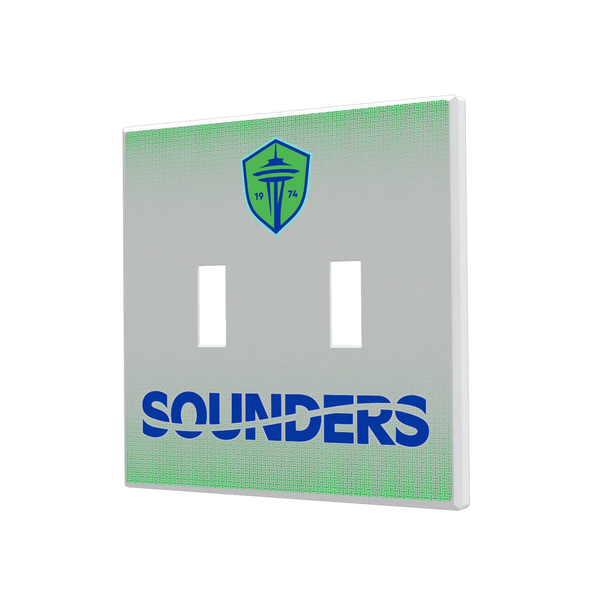 Seattle Sounders FC Linen Hidden-Screw Light Switch Plate#Style_Double Toggle