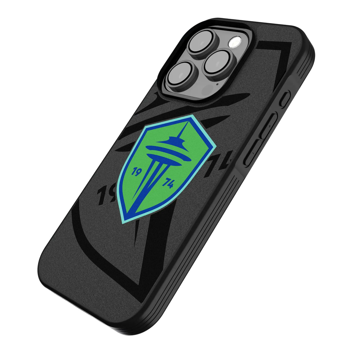Seattle Sounders FC Monocolor Tilt iPhone Bump Phone Case for Apple iPhone - Isometric View