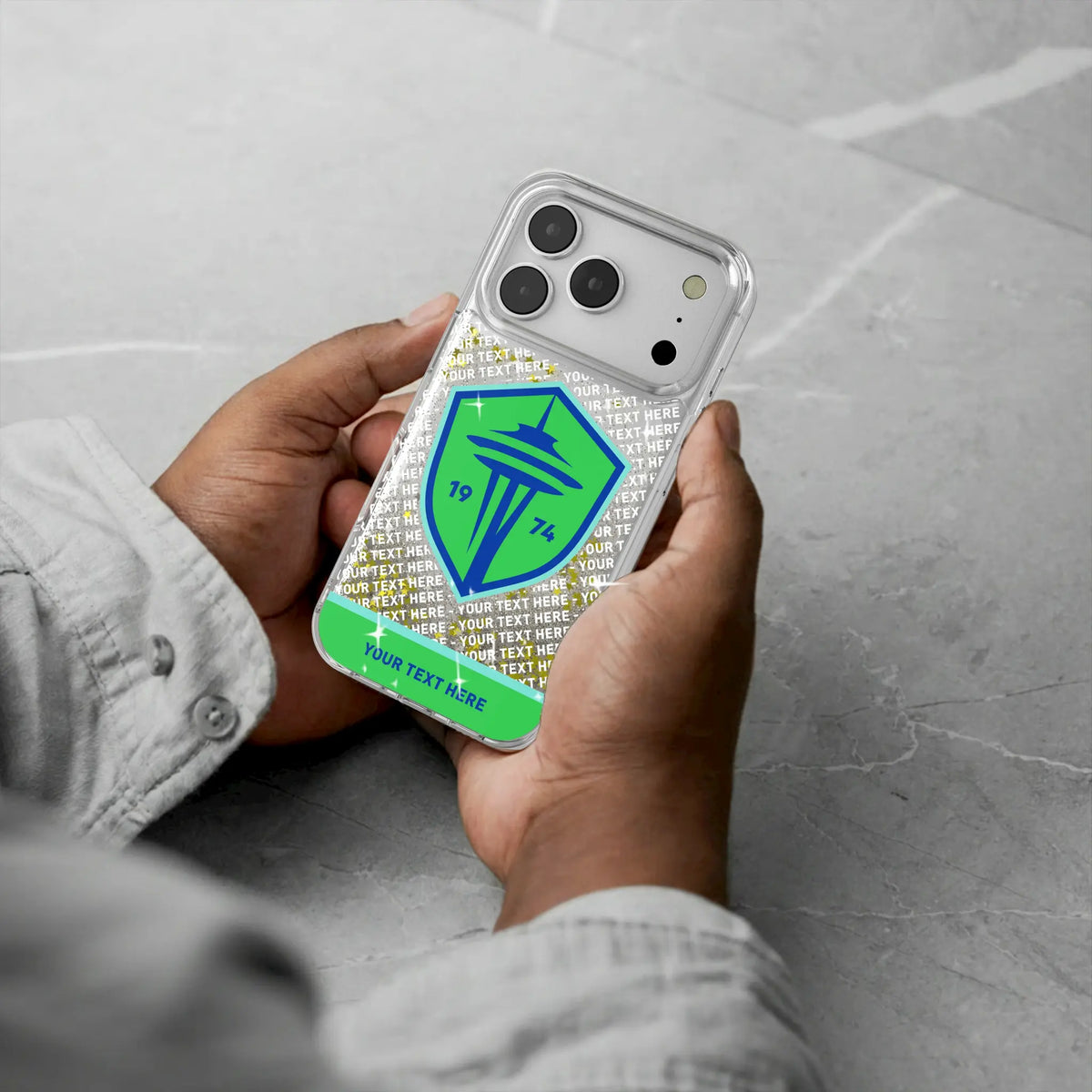 Seattle Sounders FC Personalized EndZone Plus iPhone Glitter Phone Case for Apple iPhone - Lifestyle#Device_iPhone 18 Pro