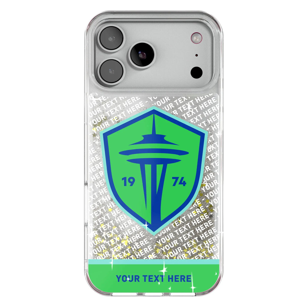 Seattle Sounders FC Personalized EndZone Plus Glitter Phone Case for Apple iPhone