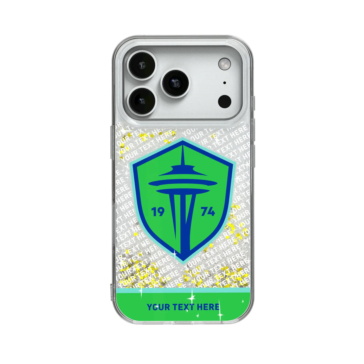 Seattle Sounders FC Personalized EndZone Plus Glitter Phone Case for Apple iPhone
