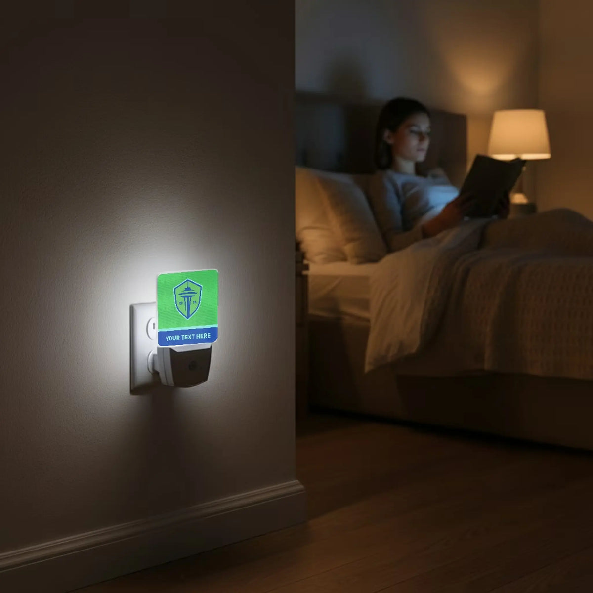Seattle Sounders FC Personalized Endzone Solid Night Light 2-Pack - Lifestyle