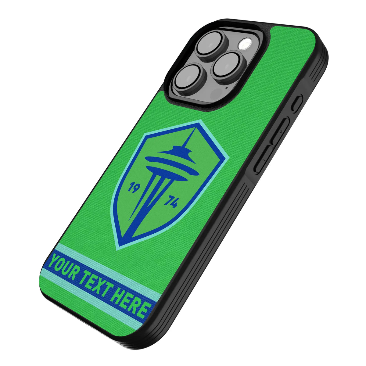 Seattle Sounders FC Personalized Stripe iPhone Bump Phone Case for Apple iPhone - Isometric View