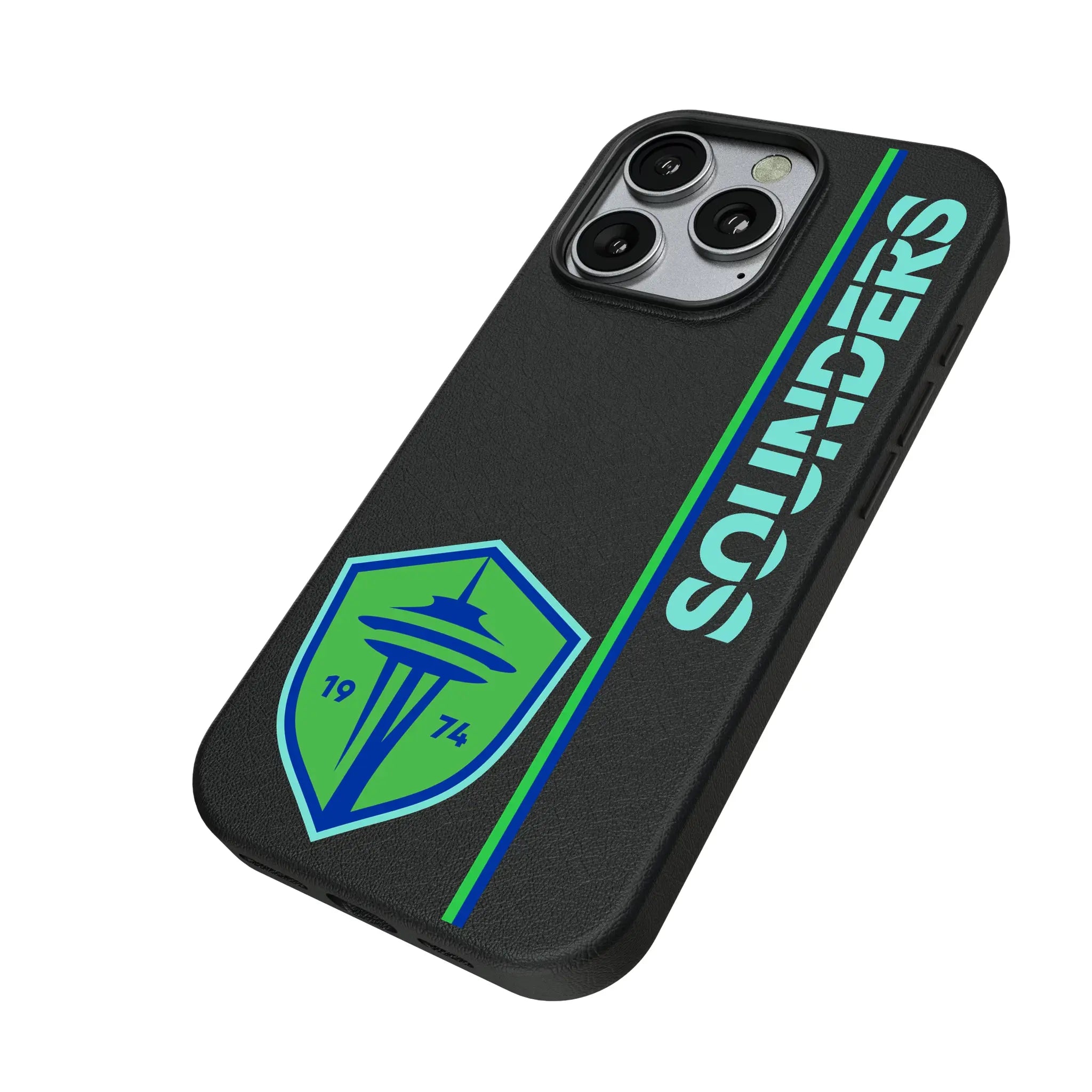 Seattle Sounders FC Sidebar iPhone MagSafe Compatible Phone Case for Apple iPhone - Isometric View