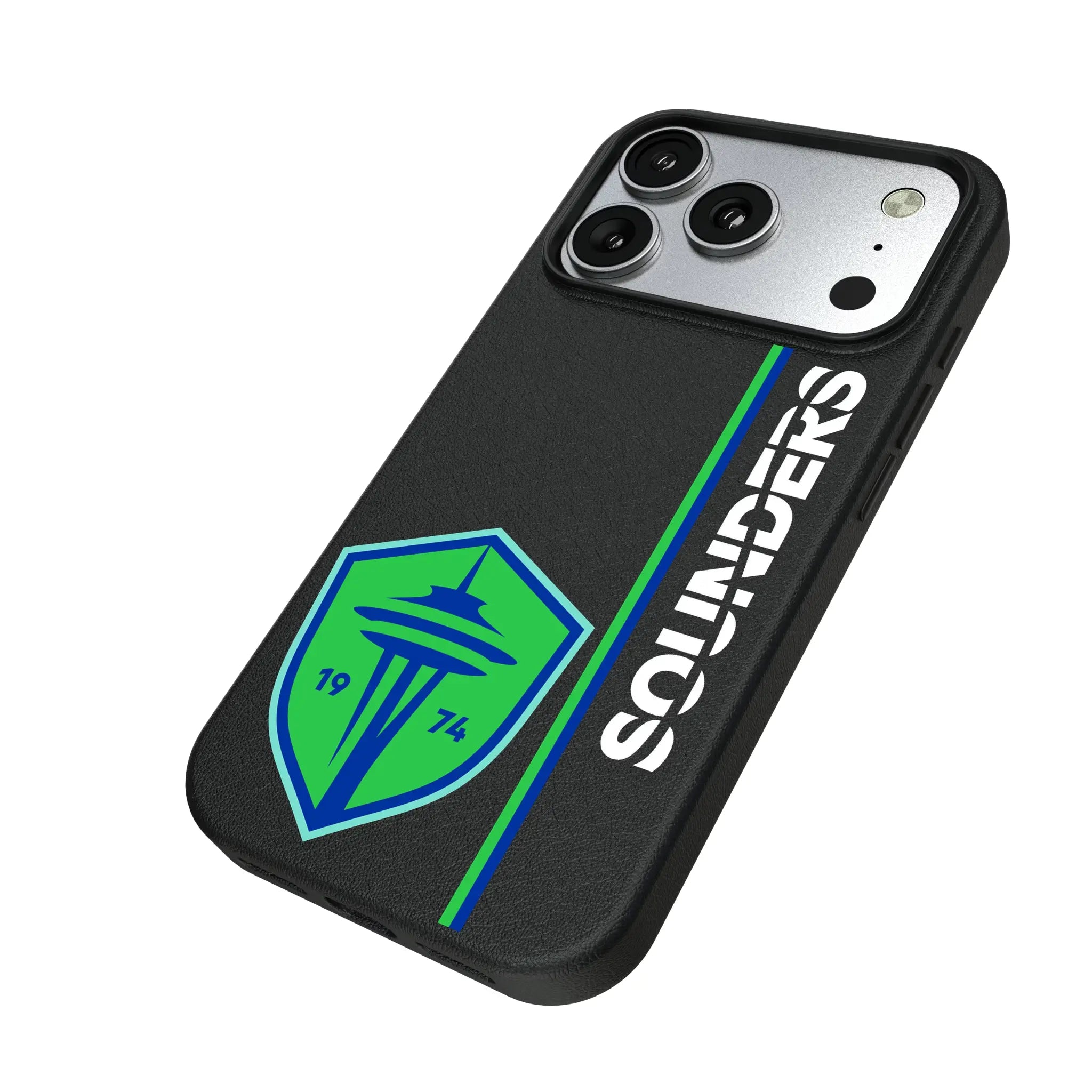 Seattle Sounders FC Sidebar iPhone MagSafe Compatible Phone Case for Apple iPhone - Isometric View#Device_iPhone 17 Pro