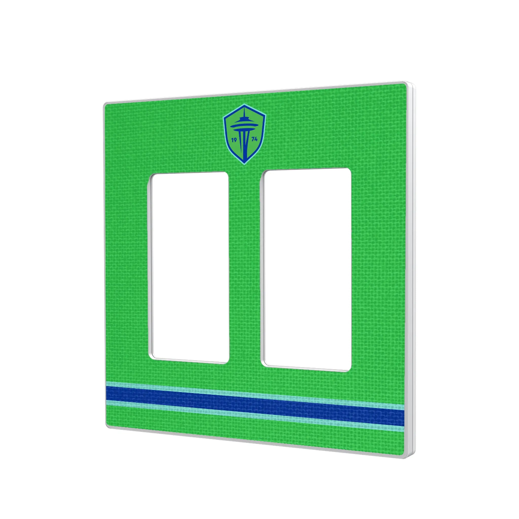Seattle Sounders FC Stripe Hidden-Screw Light Switch Plate#Style_Double Rocker