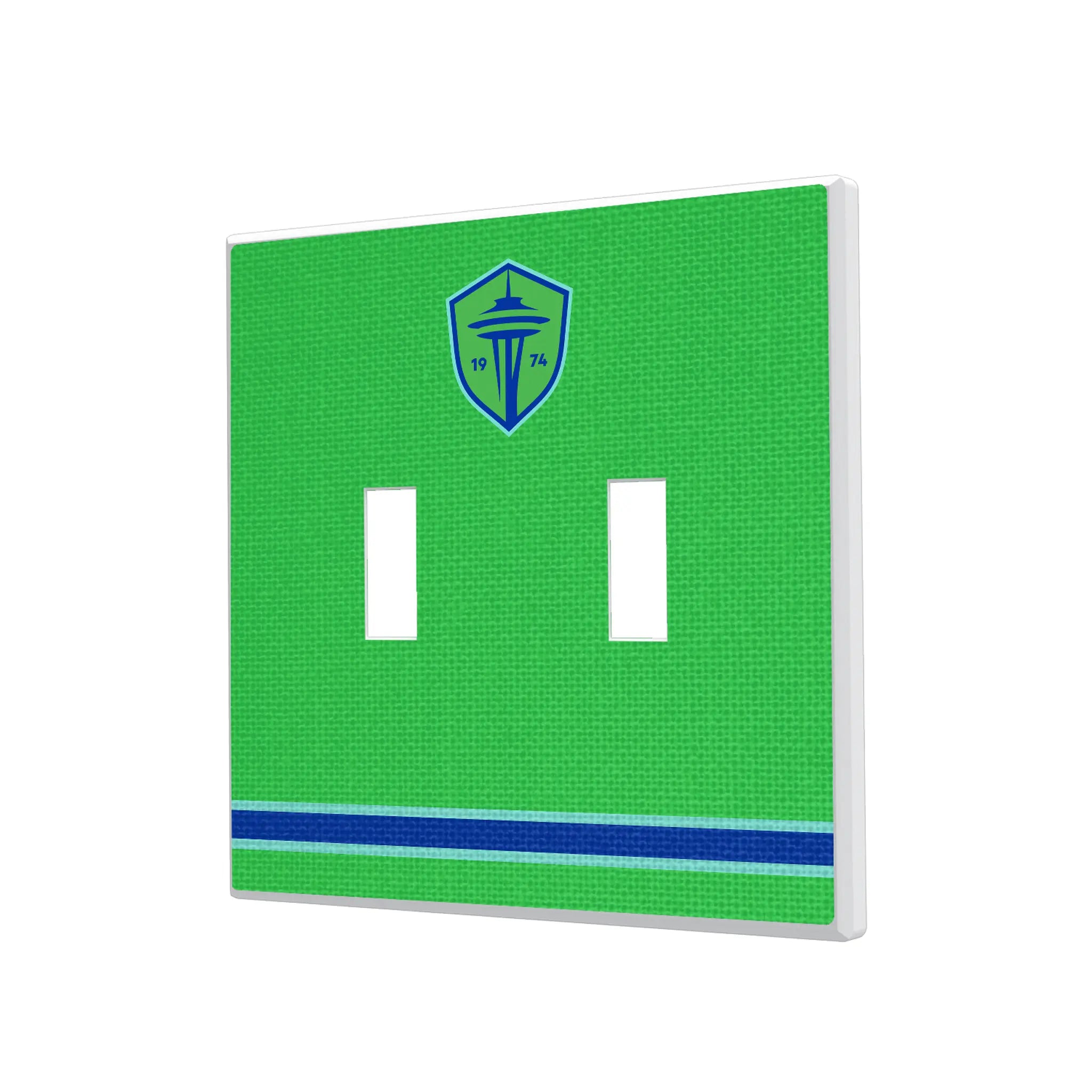 Seattle Sounders FC Stripe Hidden-Screw Light Switch Plate#Style_Double Toggle