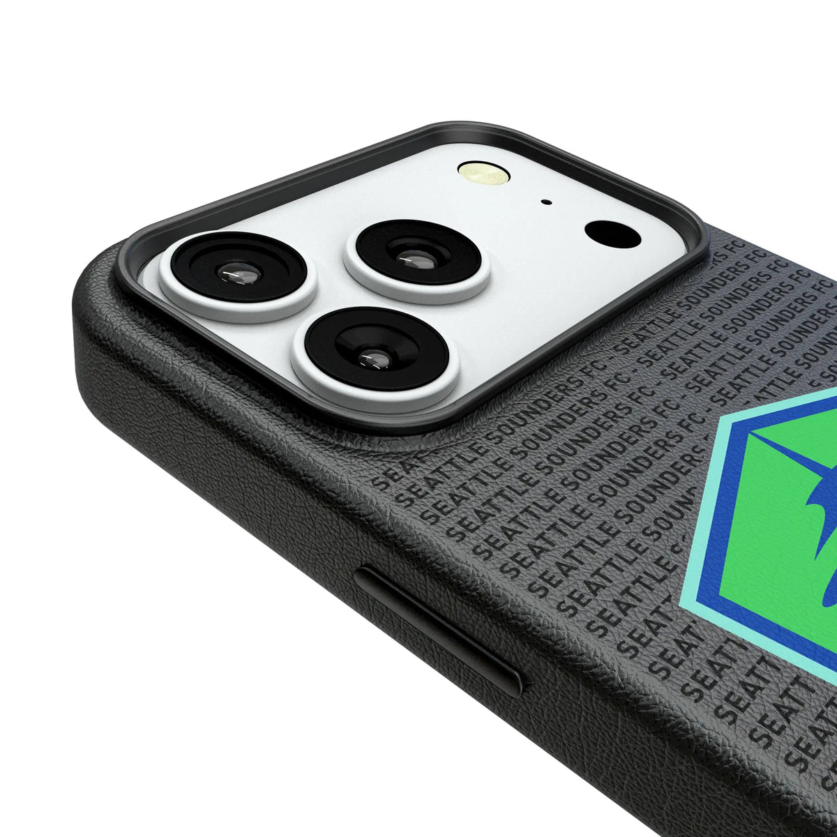 Seattle Sounders FC Text Backdrop iPhone MagSafe Compatible Phone Case for Apple iPhone - Detail#Device_iPhone 18 Pro