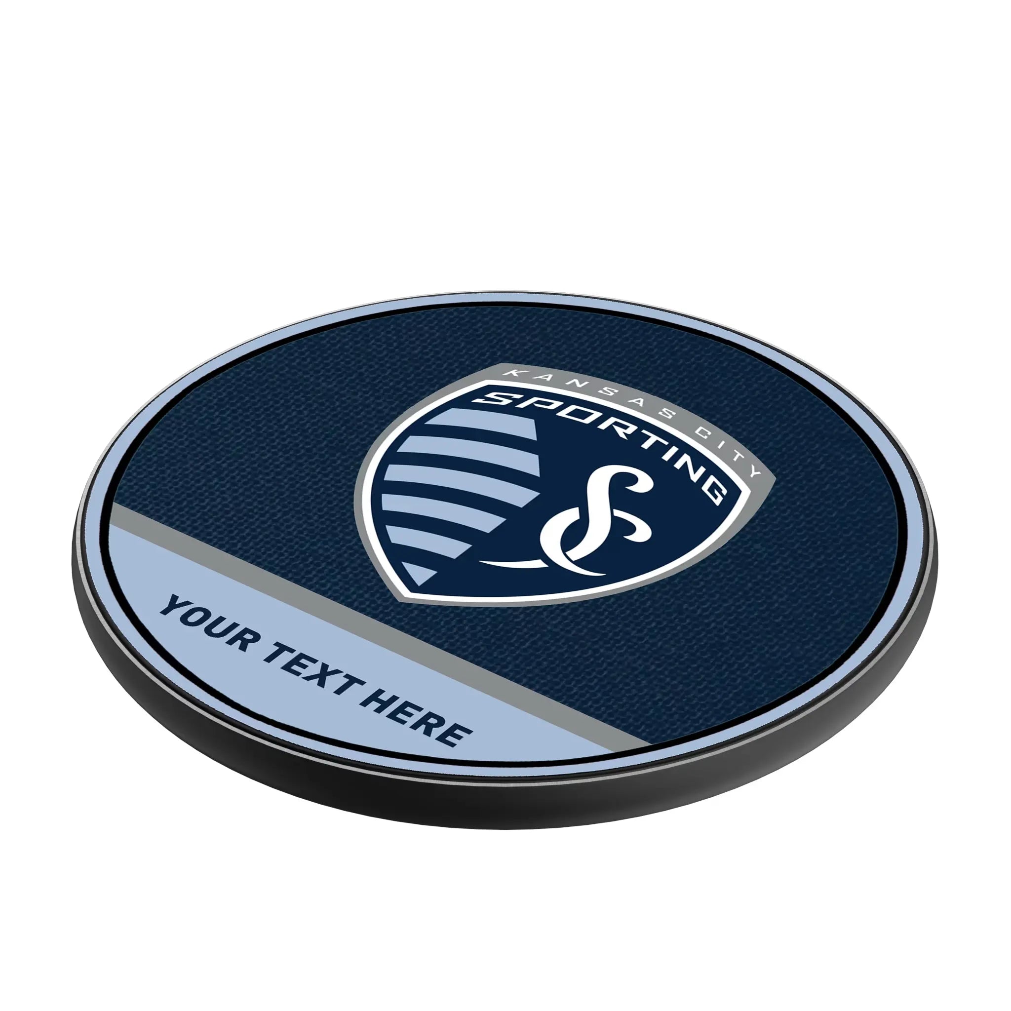 Sporting Kansas City Personalized Endzone Solid 15-Watt Wireless Charger - Isometric View