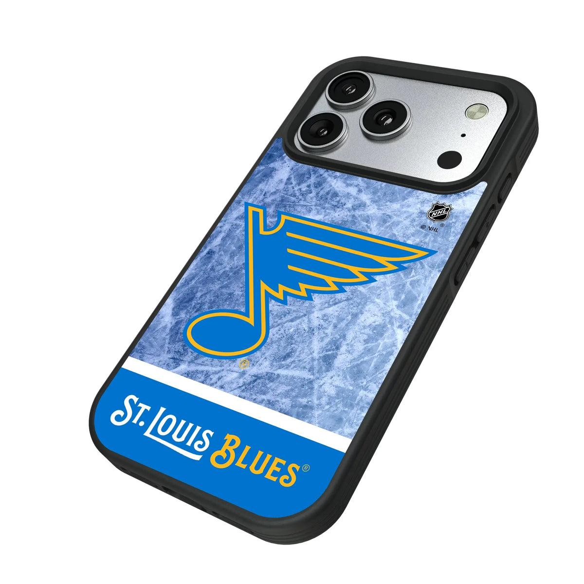St. Louis Blues Ice Wordmark iPhone Bump Phone Case for Apple iPhone - Isometric View#Device_iPhone 17 Pro