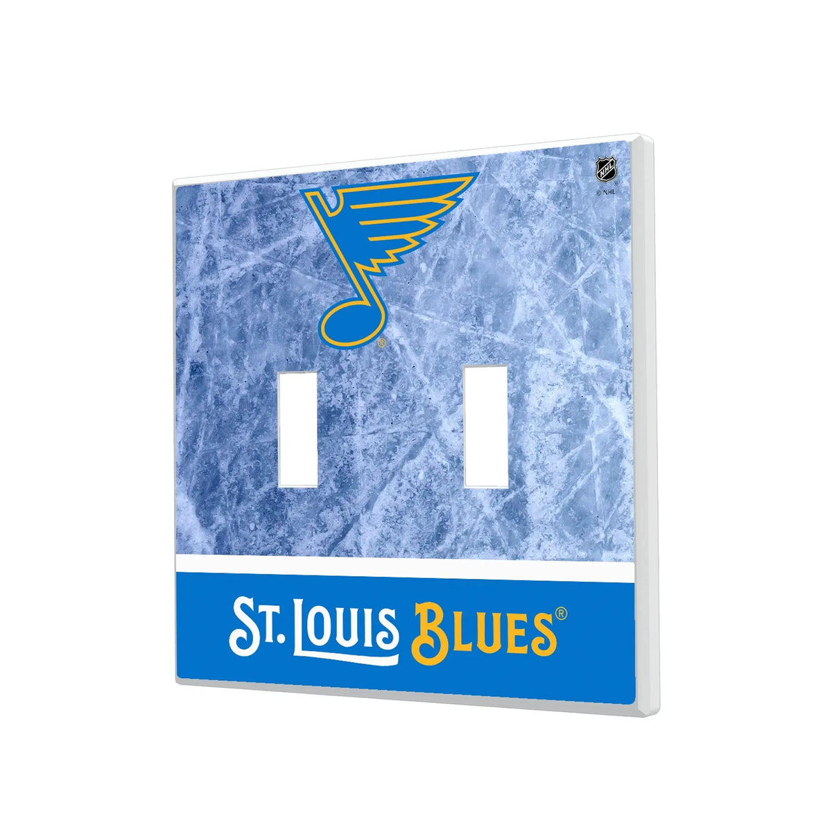 St. Louis Blues Ice Wordmark Hidden-Screw Light Switch Plate#Style_Double Toggle