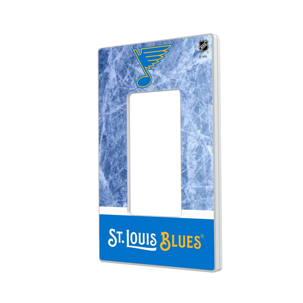 St. Louis Blues Ice Wordmark Hidden-Screw Light Switch Plate#Style_Single Rocker