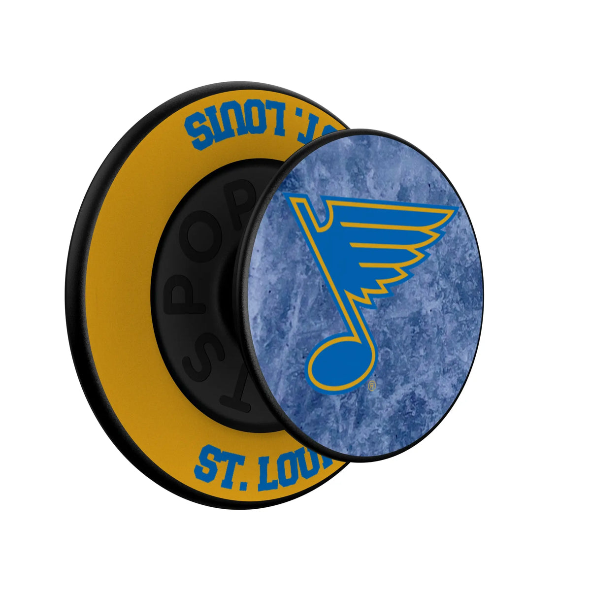 St. Louis Blues Ice Wordmark Popsockets Round Magnetic - Isometric View