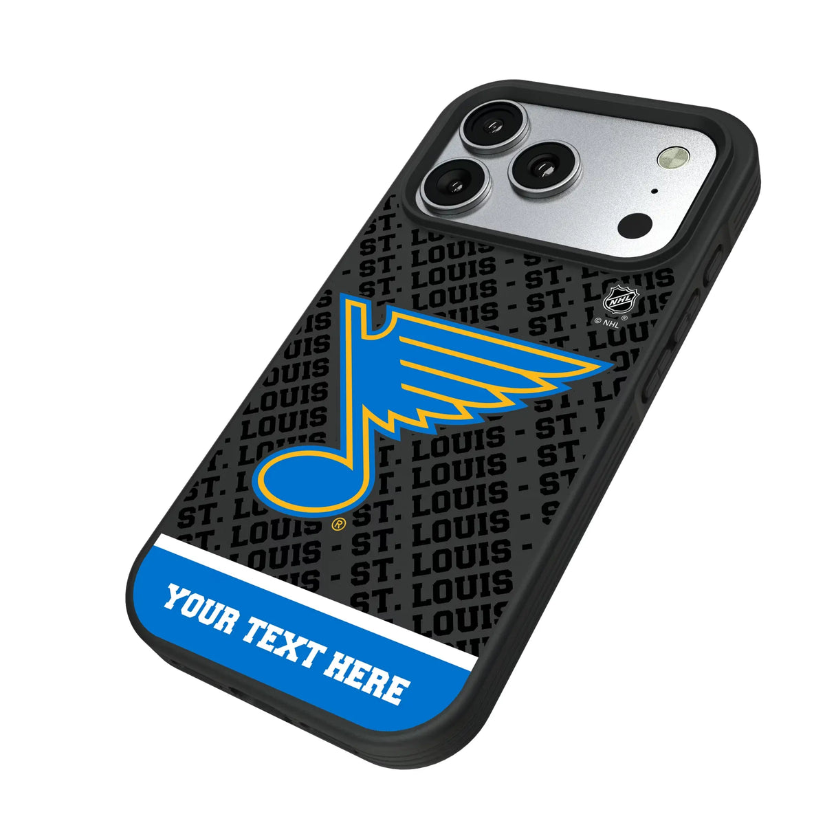 St. Louis Blues Personalized EndZone Plus iPhone Bump Phone Case for Apple iPhone - Isometric View#Device_iPhone 17 Pro
