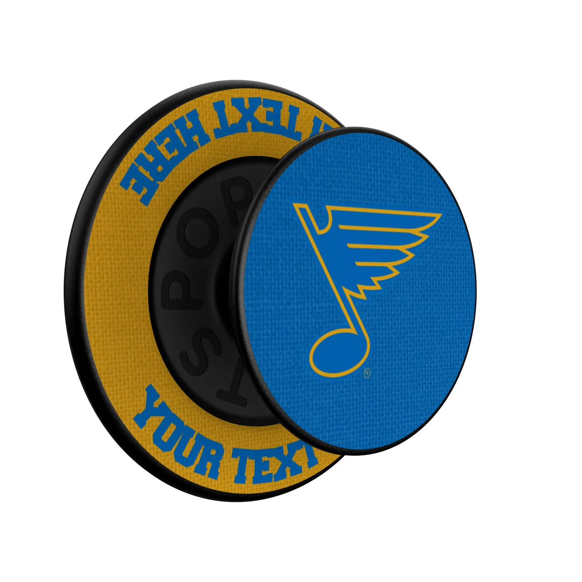 St. Louis Blues Personalized Endzone Solid Popsockets Round Magnetic - Isometric View