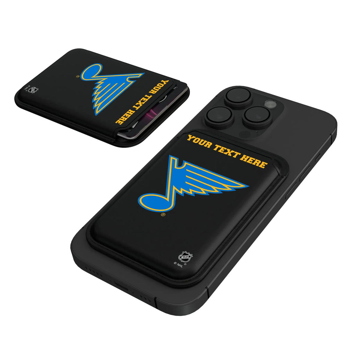 St. Louis Blues Personalized Insignia Black Magnetic Credit Card Wallet