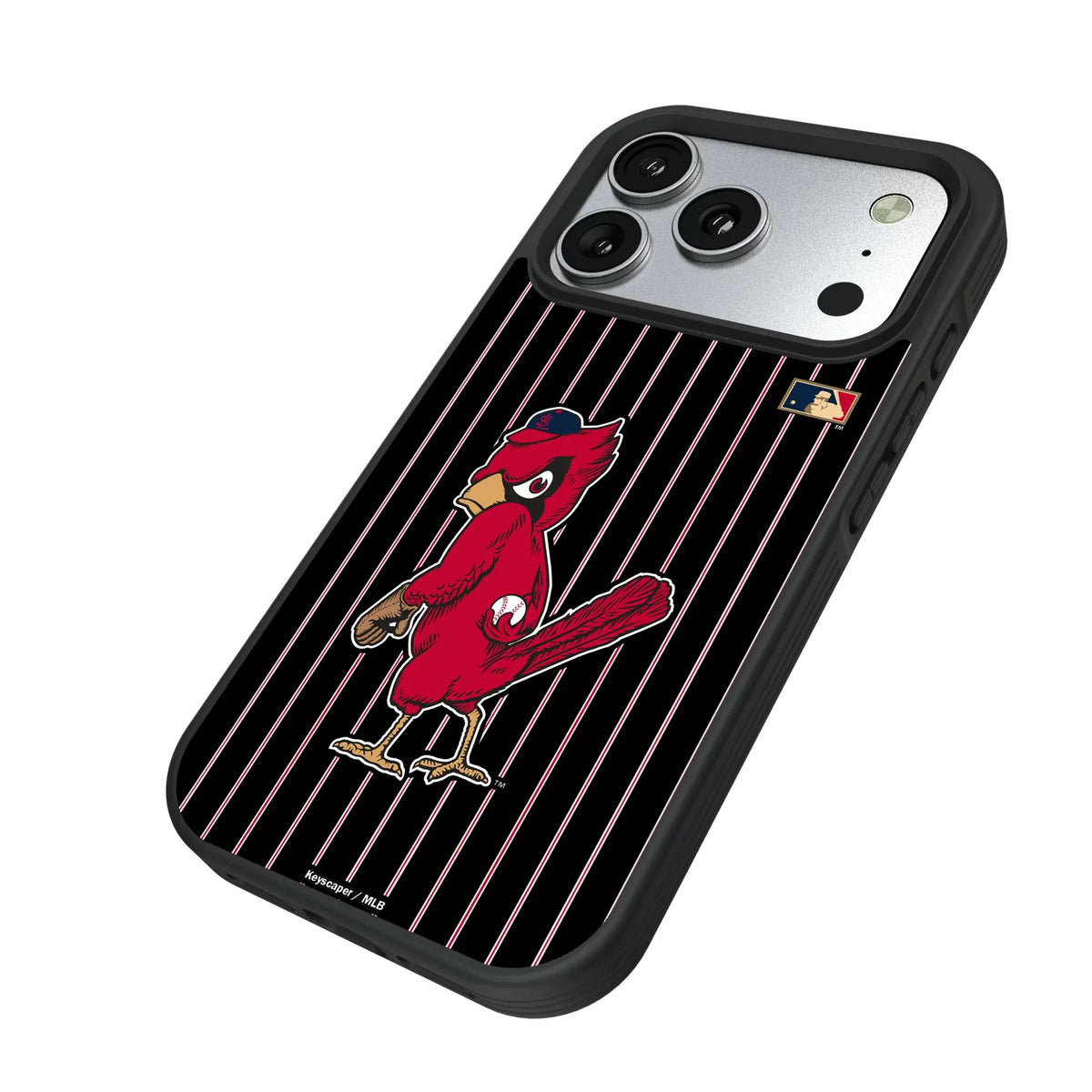 St Louis Cardinals 1950s - Cooperstown Collection Pinstripe iPhone Bump Phone Case for Apple iPhone - Isometric View#Device_iPhone 17 Pro