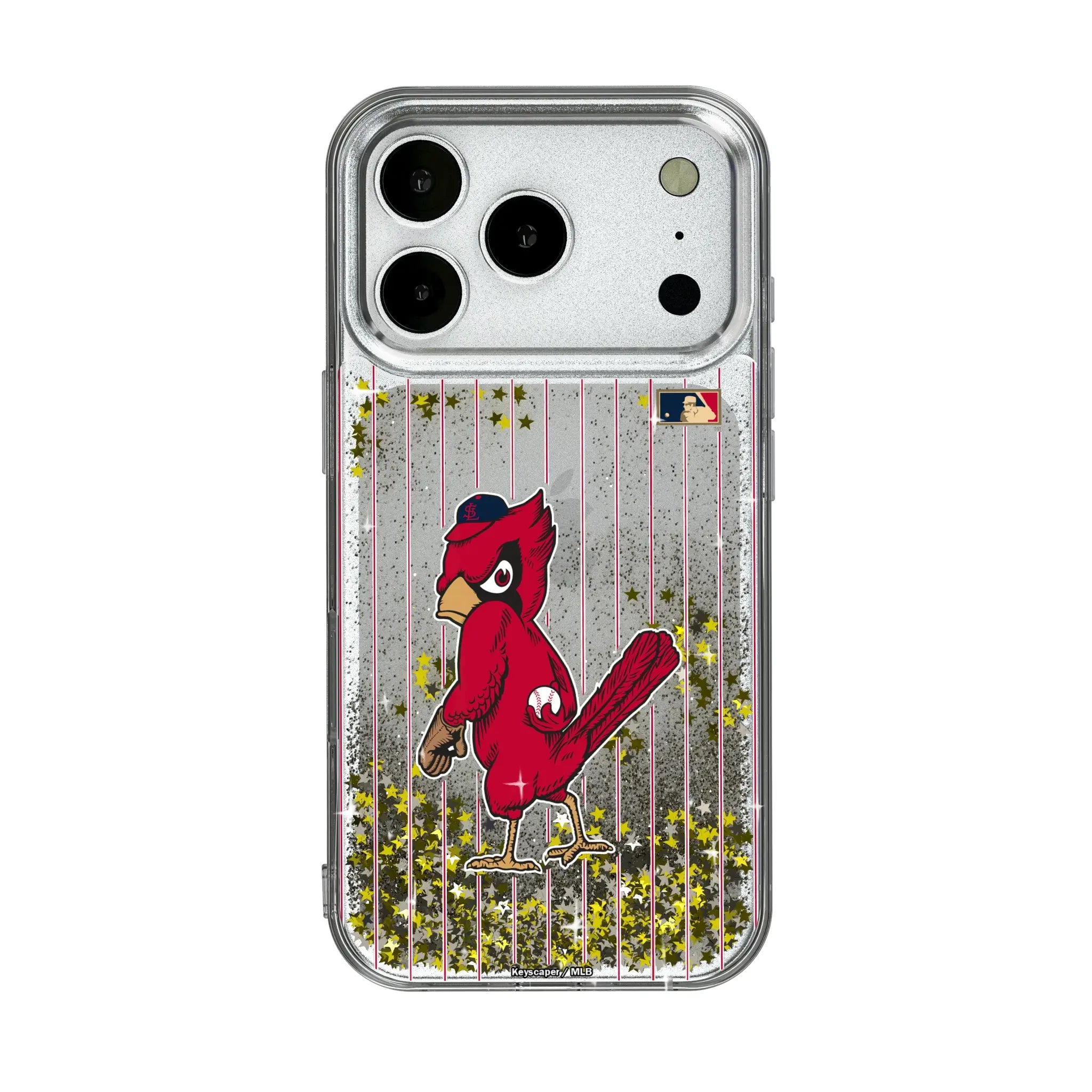 St Louis Cardinals 1950s - Cooperstown Collection Pinstripe iPhone Glitter Phone Case for Apple iPhone