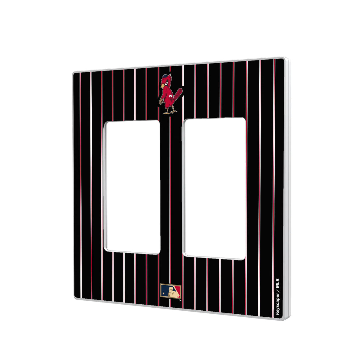 St Louis Cardinals 1950s - Cooperstown Collection Pinstripe Hidden-Screw Light Switch Plate#Style_Double Rocker