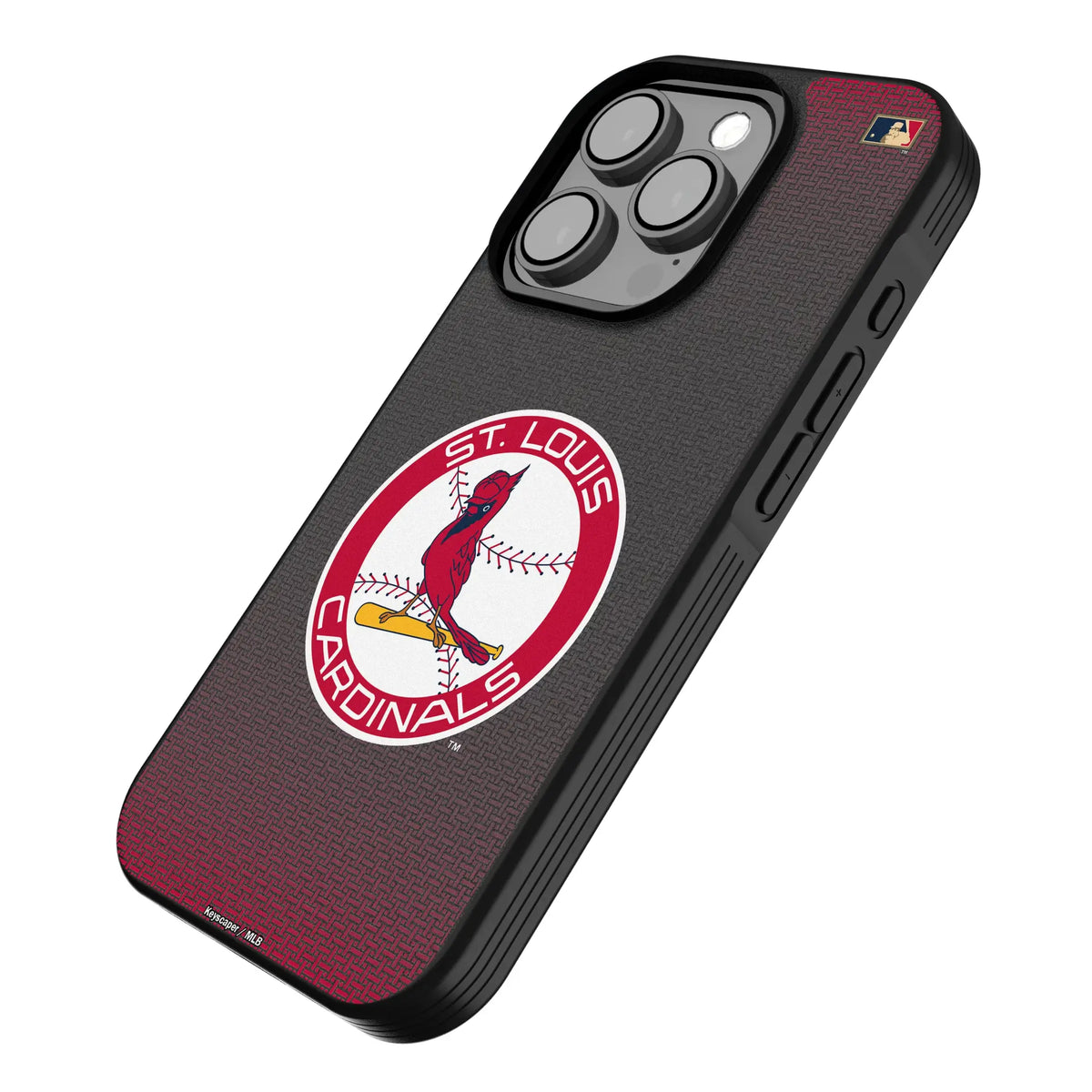 St Louis Cardinals 1966-1997 - Cooperstown Collection Linen iPhone Bump Phone Case for Apple iPhone - Isometric View
