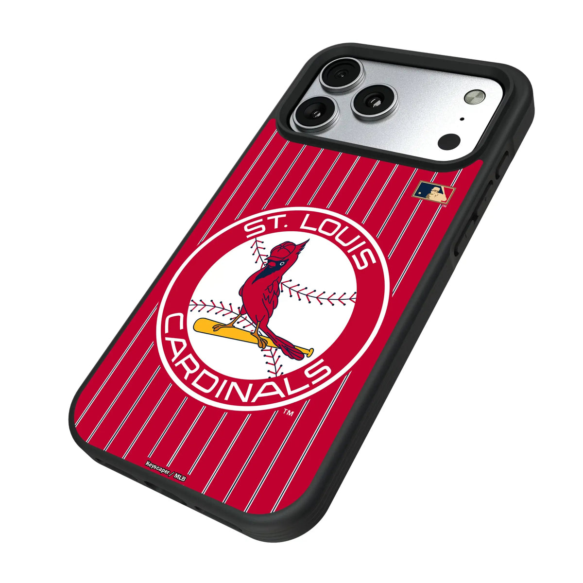 St Louis Cardinals 1966-1997 - Cooperstown Collection Pinstripe iPhone Bump Phone Case for Apple iPhone - Isometric View#Device_iPhone 17 Pro Max