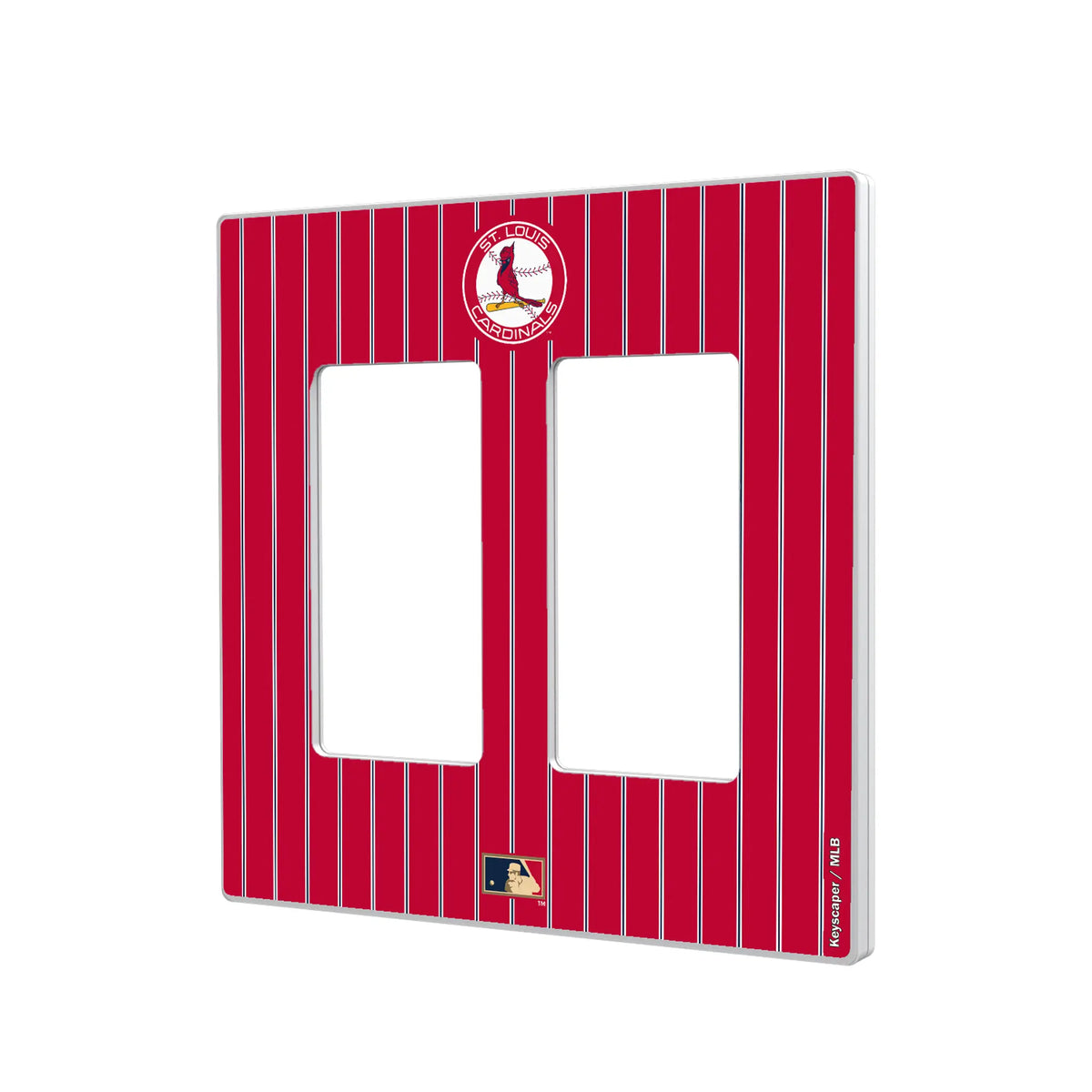 St Louis Cardinals 1966-1997 - Cooperstown Collection Pinstripe Hidden-Screw Light Switch Plate#Style_Double Rocker