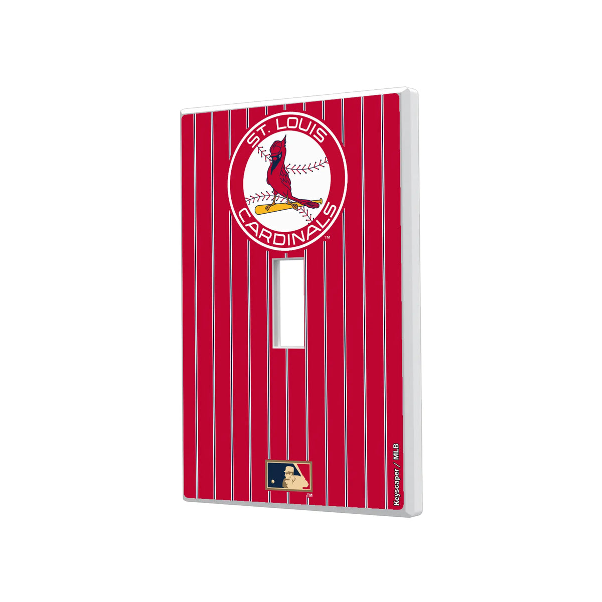 St Louis Cardinals 1966-1997 - Cooperstown Collection Pinstripe Hidden-Screw Light Switch Plate#Style_Single Toggle