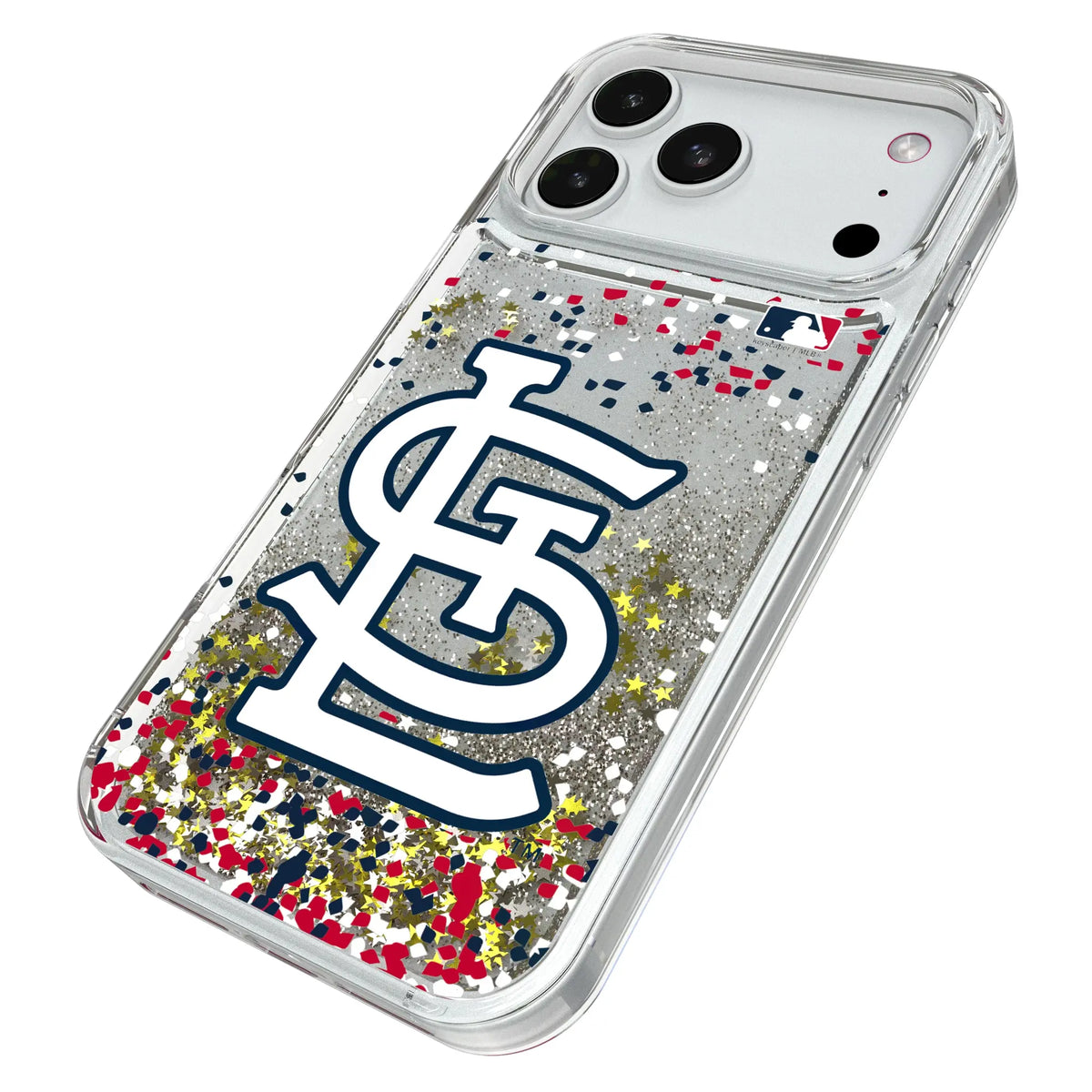 St Louis Cardinals Confetti iPhone Glitter Phone Case for Apple iPhone - Isometric View#Device_iPhone 18 Pro Max