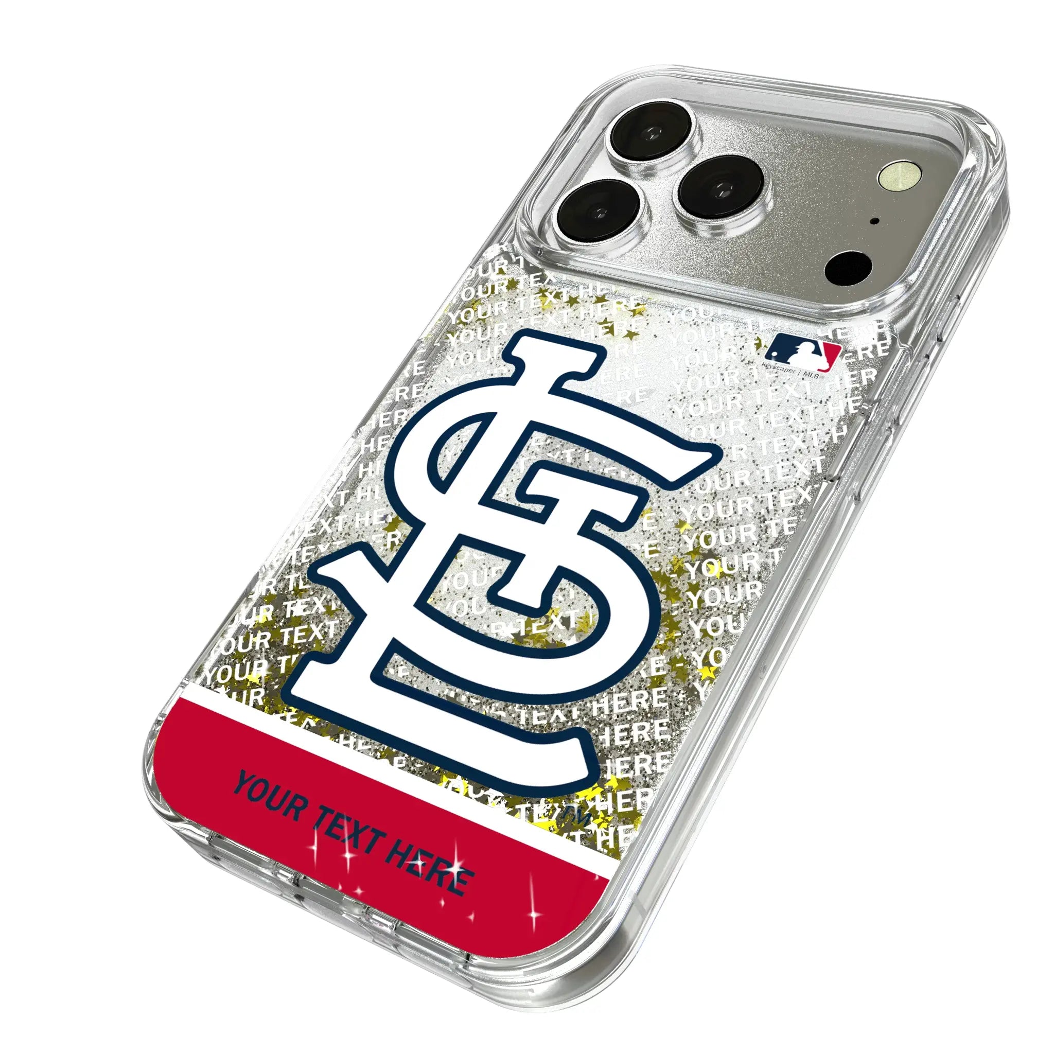 St Louis Cardinals Personalized EndZone Plus iPhone Glitter Phone Case for Apple iPhone - Isometric View