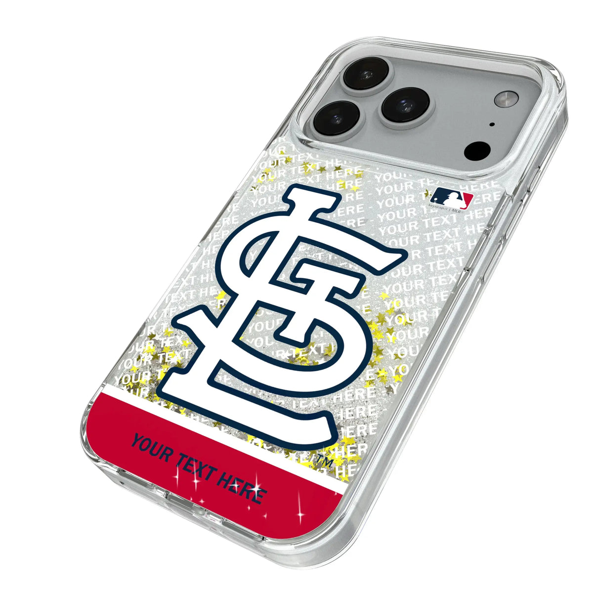 St Louis Cardinals Personalized EndZone Plus iPhone Glitter Phone Case for Apple iPhone - Isometric View#Device_iPhone 18 Pro