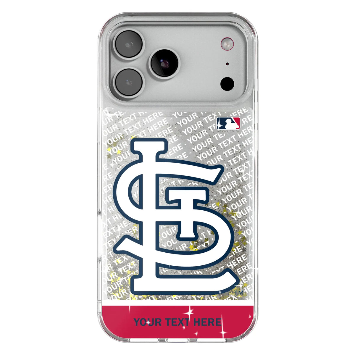 St Louis Cardinals Personalized EndZone Plus Glitter Phone Case for Apple iPhone
