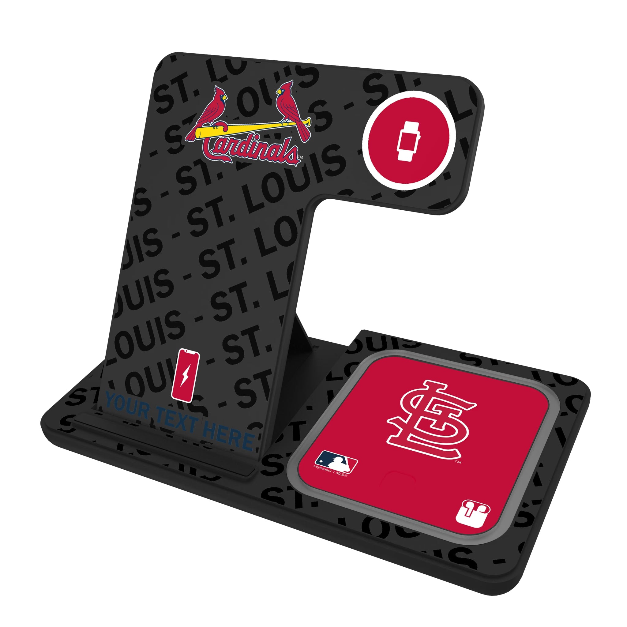 St Louis Cardinals Personalized Tilt 3 in 1 Charging Station