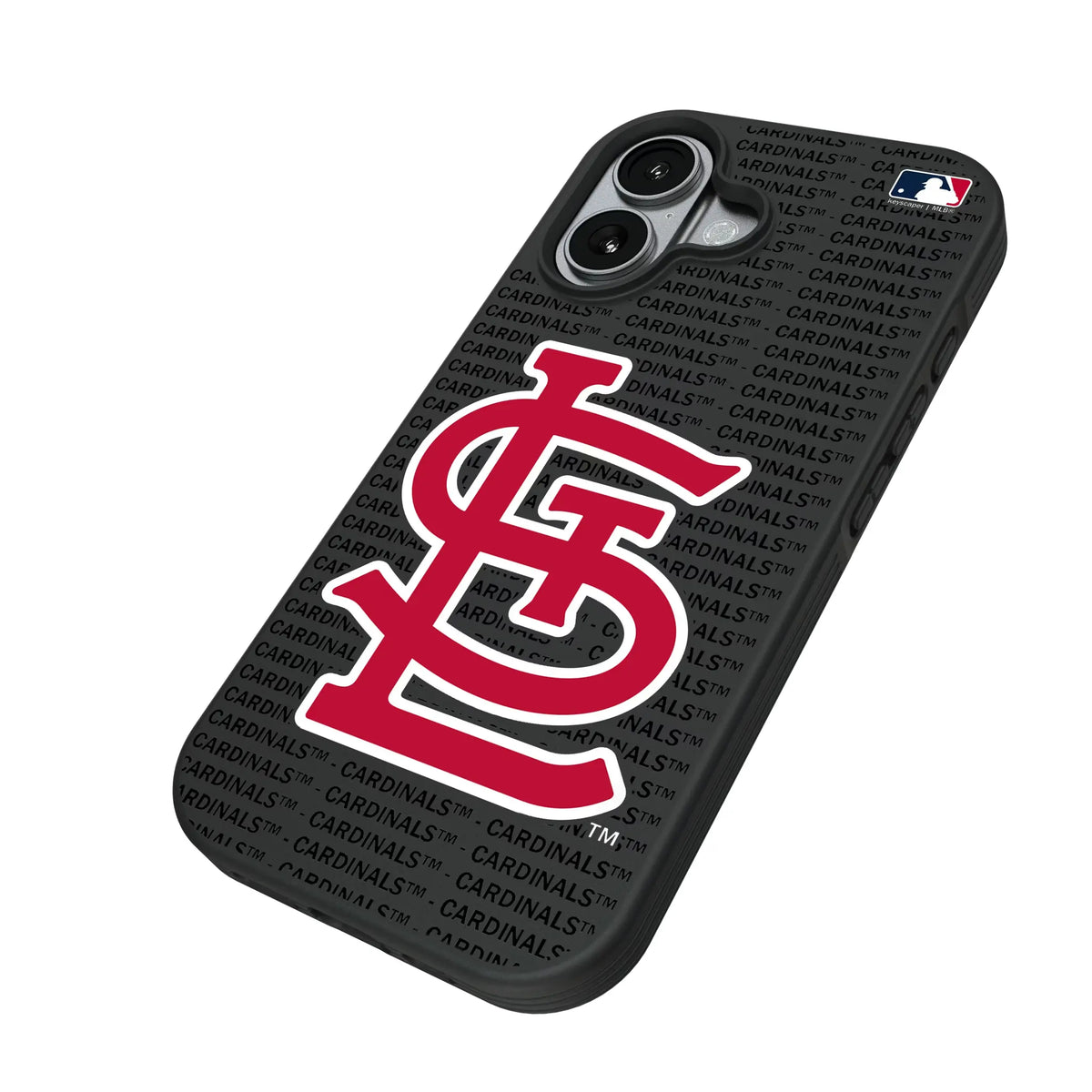 St Louis Cardinals Text Backdrop iPhone Bump Phone Case for Apple iPhone - Isometric View#Device_iPhone 17