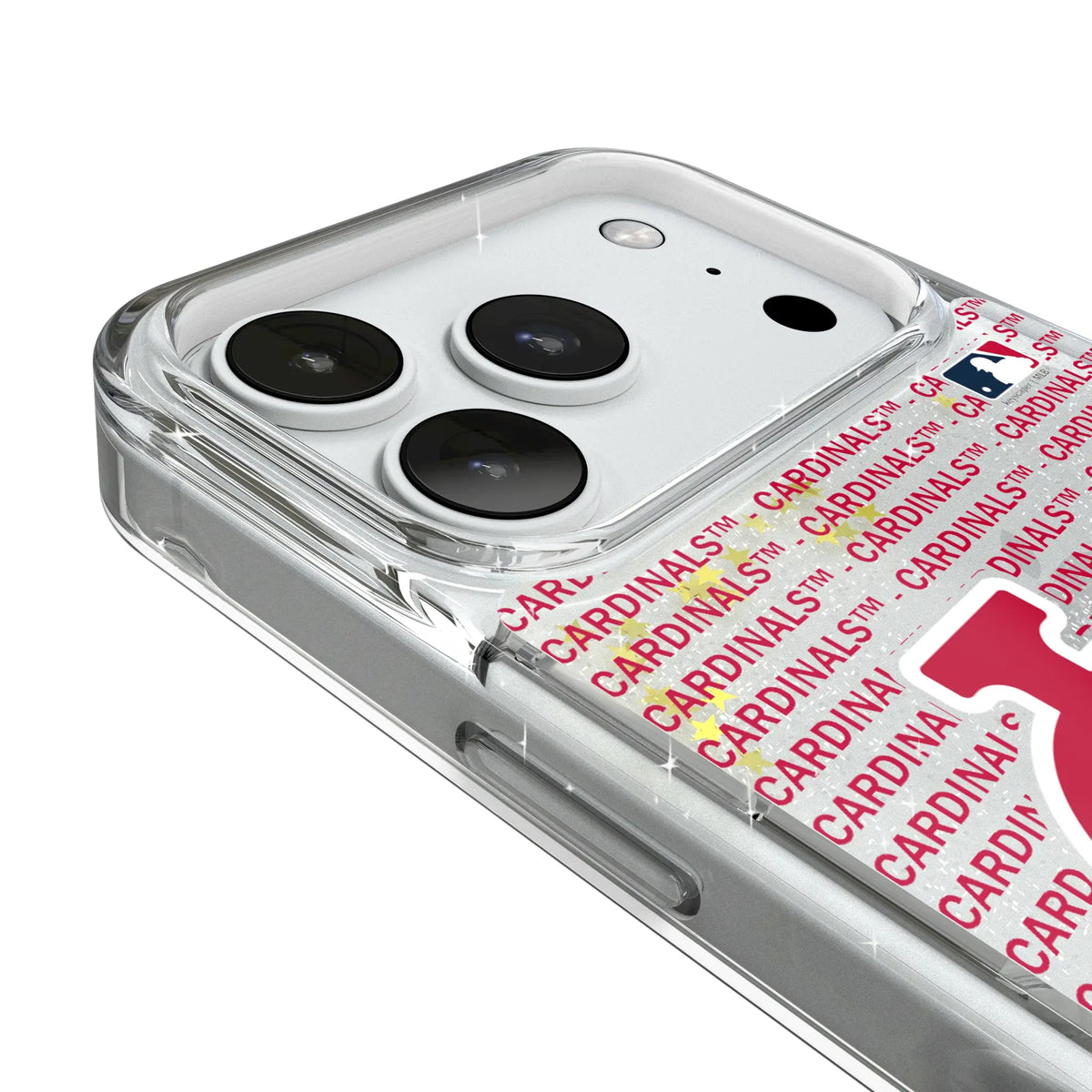 St Louis Cardinals Text Backdrop iPhone Glitter Phone Case for Apple iPhone - Detail#Device_iPhone 18 Pro