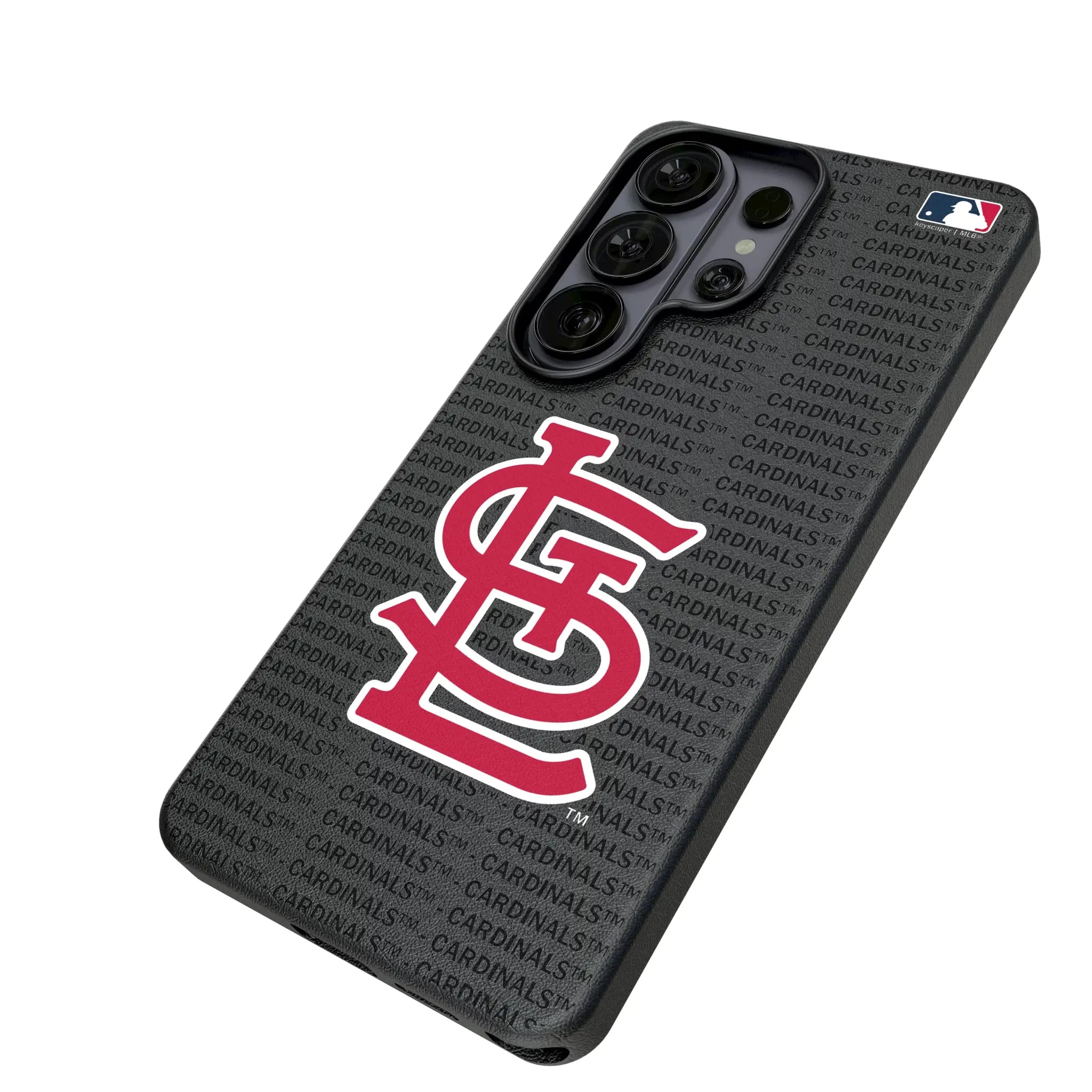 St Louis Cardinals Text Backdrop Galaxy MagSafe Compatible Phone Case for Samsung Galaxy - Isometric View#Device_Galaxy S26 Ultra