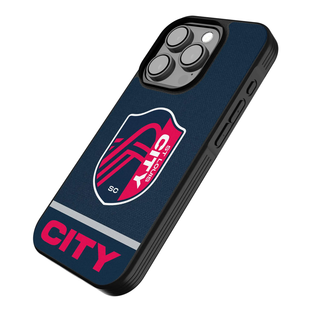 St. Louis CITY SC Endzone Solid iPhone Bump Phone Case for Apple iPhone - Isometric View