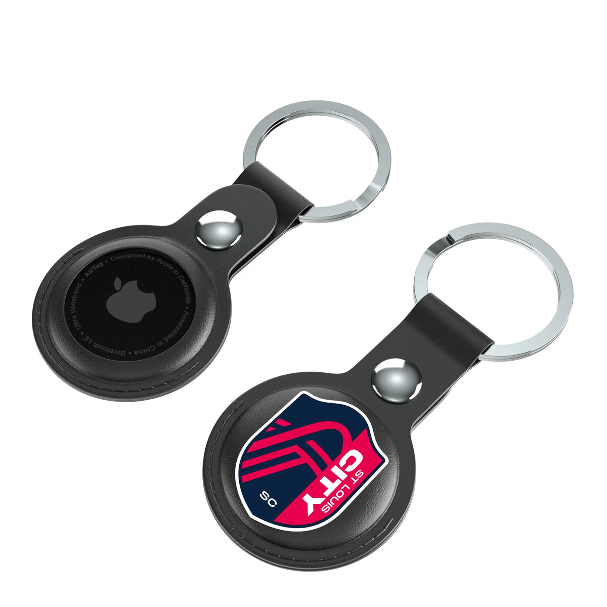 St. Louis CITY SC Insignia AirTag Black Airtag Holder 2-Pack - Isometric View