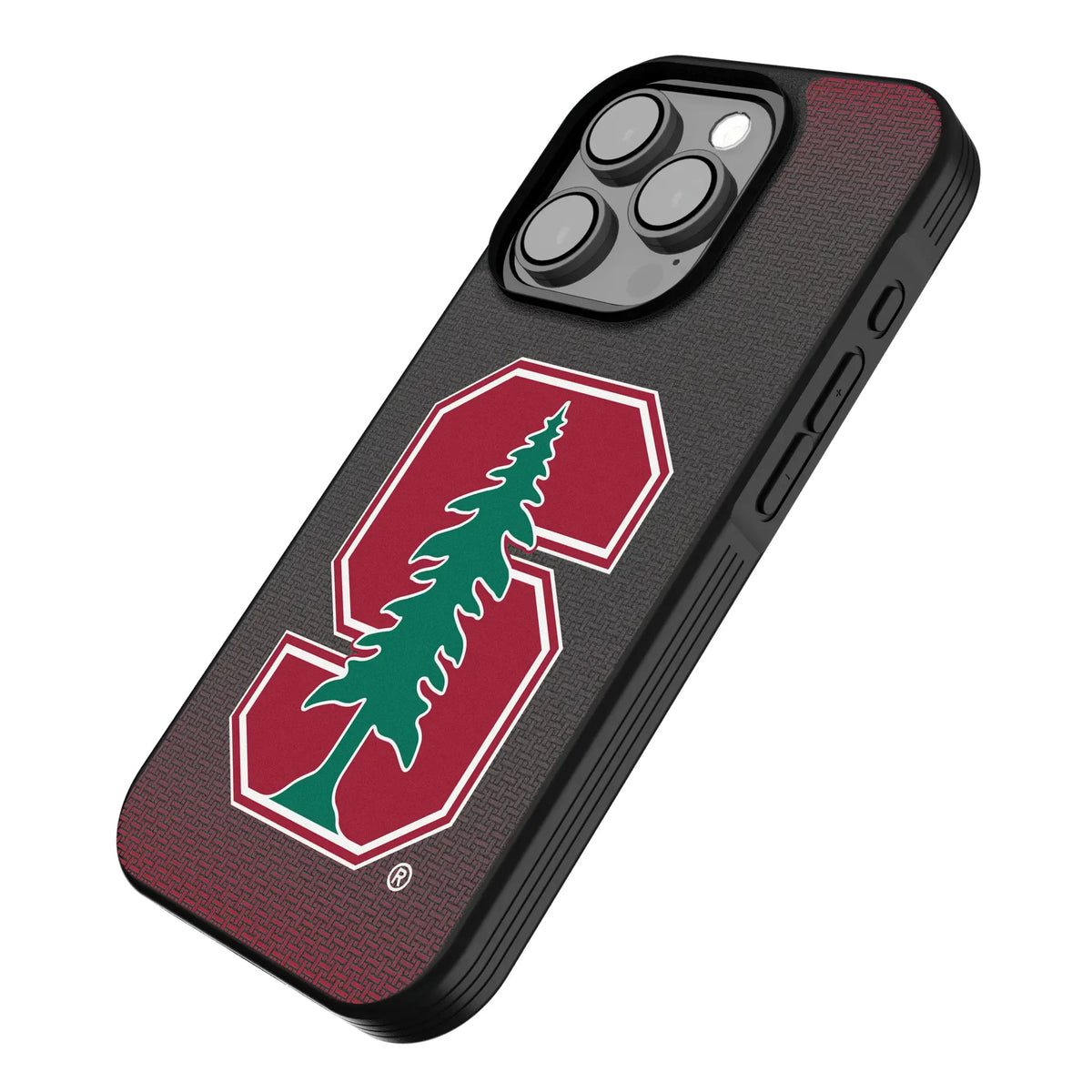 Stanford University Cardinal Linen iPhone Bump Phone Case for Apple iPhone - Isometric View