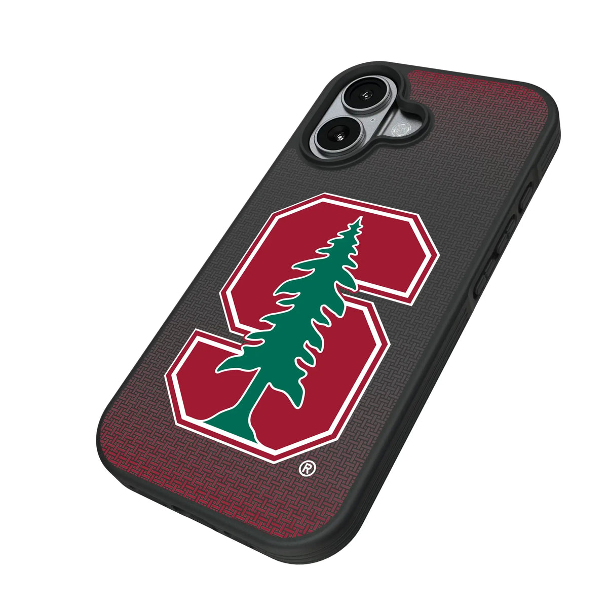 Stanford University Cardinal Linen iPhone Bump Phone Case for Apple iPhone - Isometric View#Device_iPhone 17