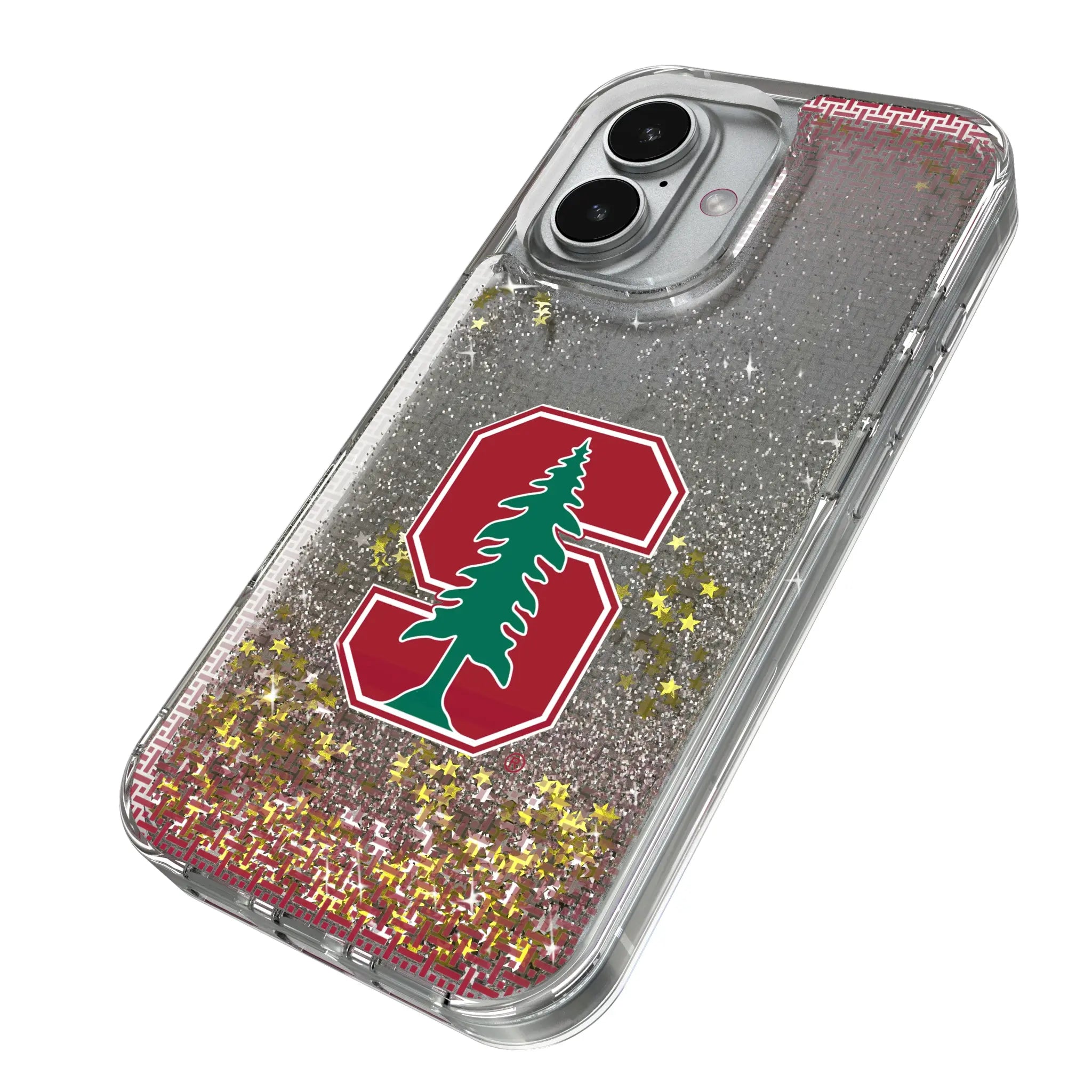 Stanford University Cardinal Linen iPhone Glitter Phone Case for Apple iPhone - Isometric View