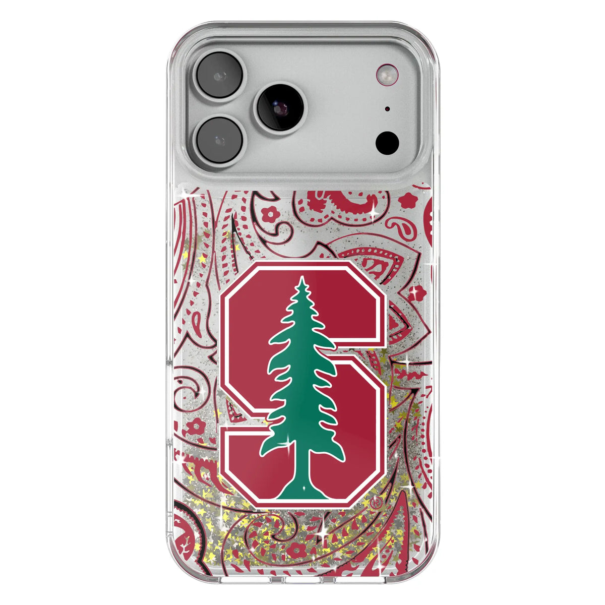 Stanford University Cardinal Paisley Glitter Phone Case for Apple iPhone